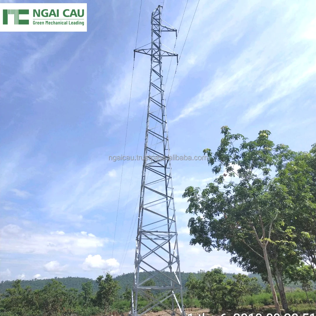 By The Customer Design: 110-500 KV Galvanized Steel Lattice Power Steel Tower Produced In Viet Nam