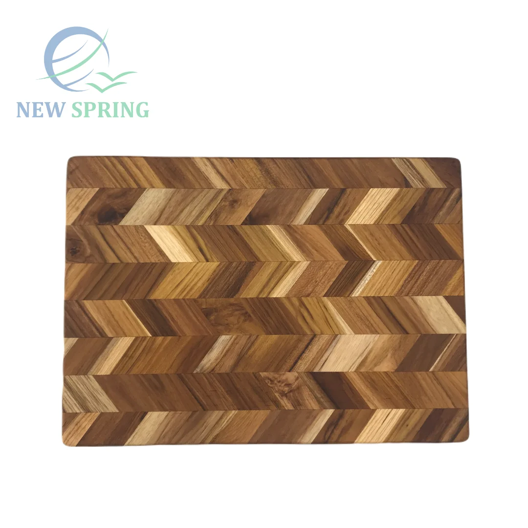 Gourmet wooden square cutting board -Teak wood cutting board - wooden serving board Classic Reversible End Bead Block Teak