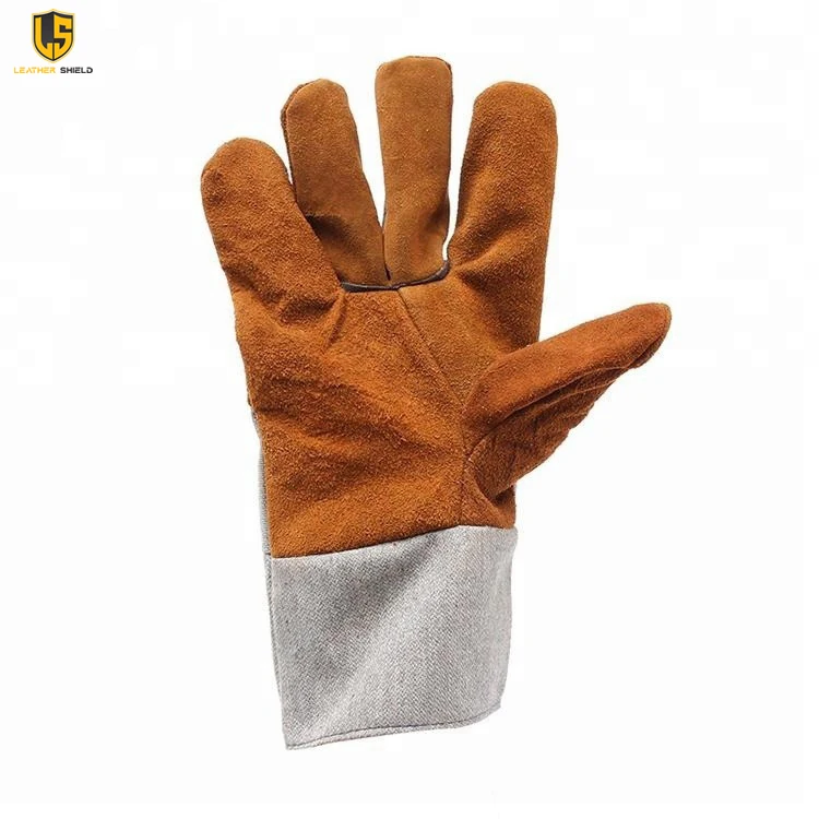 Short Cow Split Cheap Leather Hand Gloves for Construction Work High Quality Working Gloves