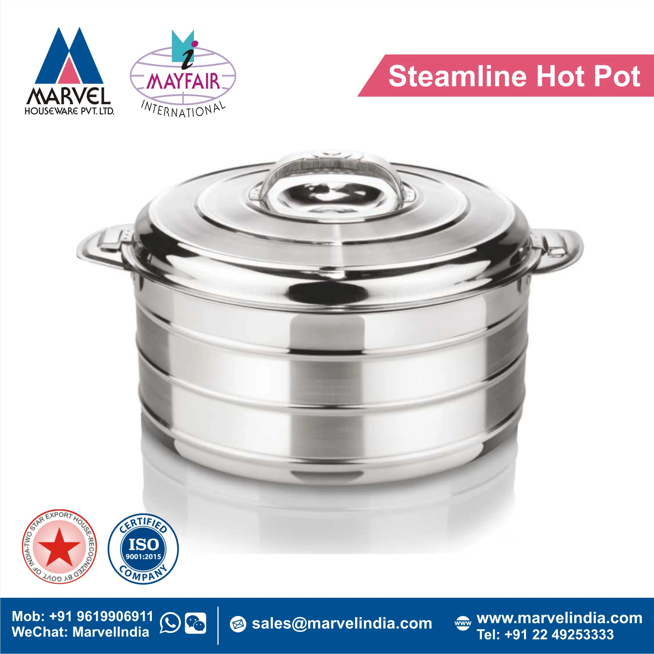 Stainless Steel Food Warmer Insulated Food Storage Stellar Hot Pot Casserole Set