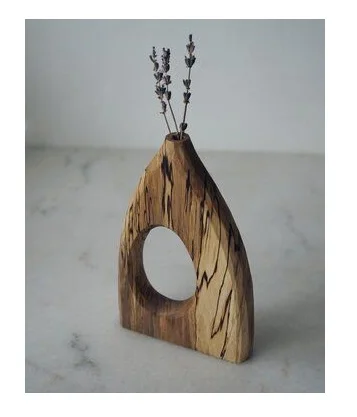 Set of 3 Custom Design Acacia Wood Table Vases Manufacturer New Design Handmade Acacia Wooden Flower Vases Supplier