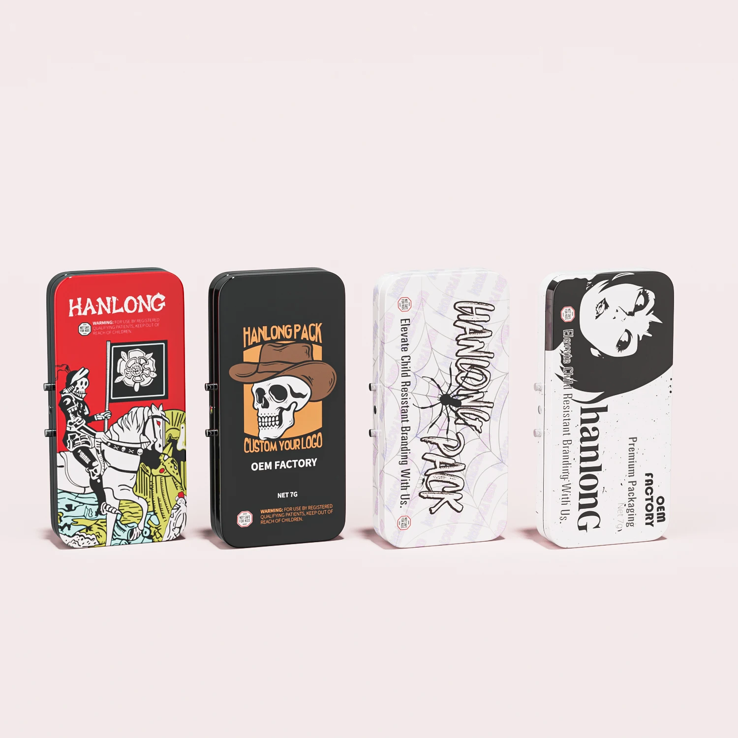 Cr Tin Child Proof Child Resistant Manufacturer Mint Candy Pre Rolling packaging Black 120mm Metal Tin Packaging Box Wholesale