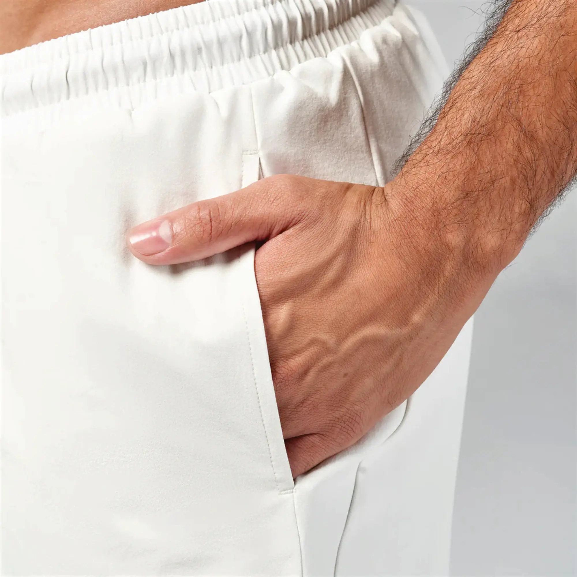 Lightweight Moisture Wicking Fabric White Essential 5 Inch Shorts with Contour Side Panels and Inner Mesh Pants