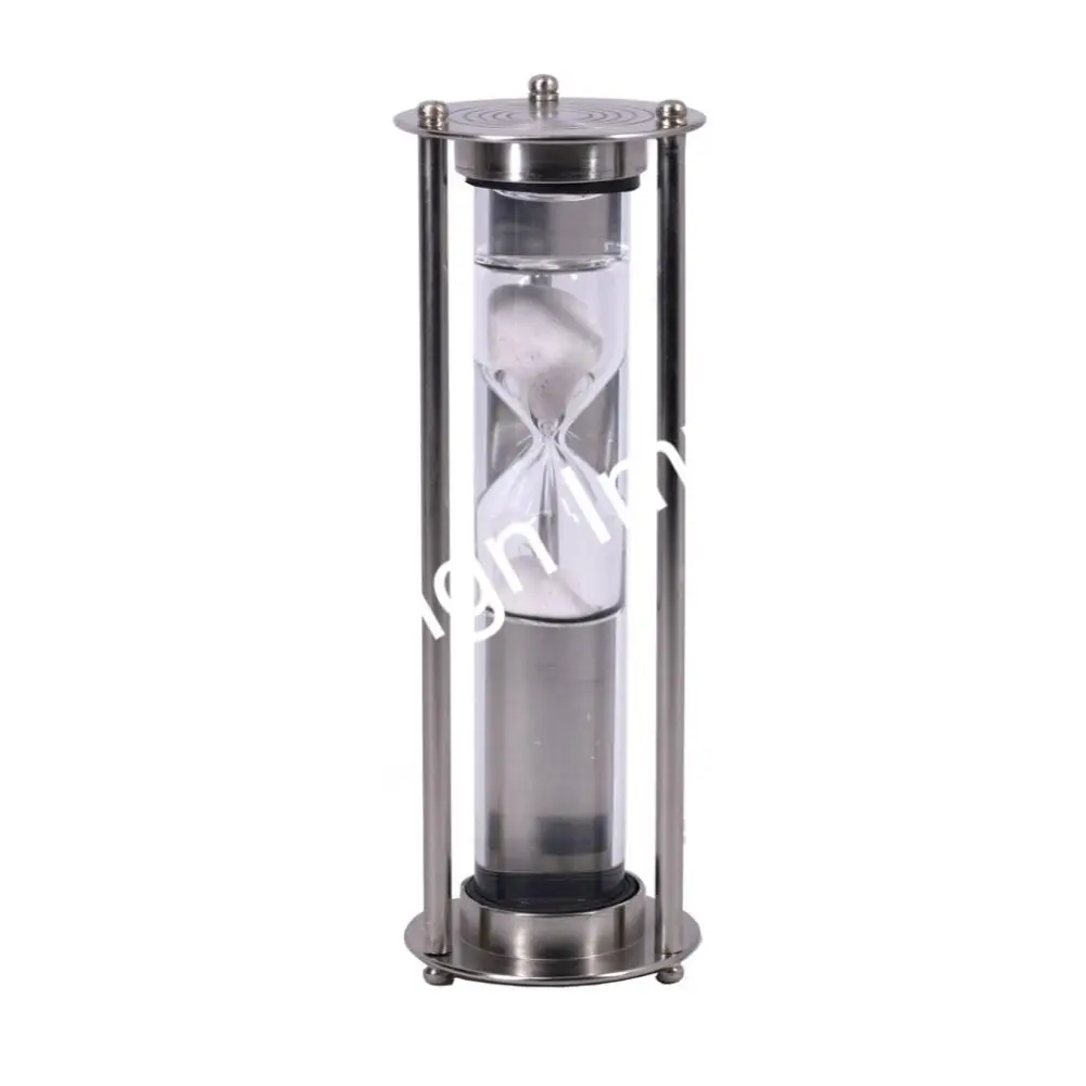 Motivational Time Measurement Gym Hourglass 15mins 25 mins Custom Durable White Sand Timer nickel Plated And Logo Custom