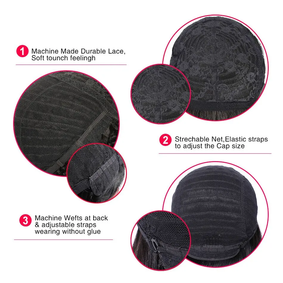 Machine 250% Wholesale Afro Kinky Curl Brazilian Human Hair Wigs Machine Made Wig Bob Curly Pixie Wig For Women With Baby Hai