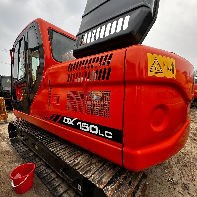 Doosan DX 150 Used Excavator with 95% New Durable Construction Equipment Compactor Wheel Pump Motor Bearing Engine