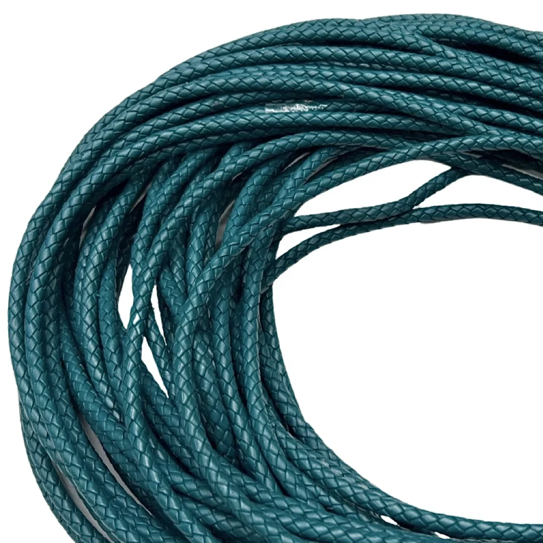 Braided round leather cords | High Quality Manufacturer | Great Rub Fastness, Light Fastness & Perspiration Fastness PSD