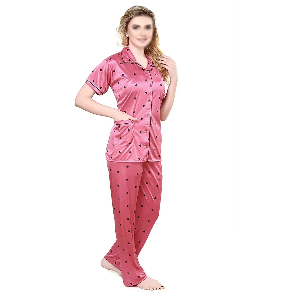 OEM/ODM Custom Made Satin and Lace Sleep Wear for Women Hot Sale Outclass 2-Piece Nightwear for Girls Summer Fall Sleep Wear