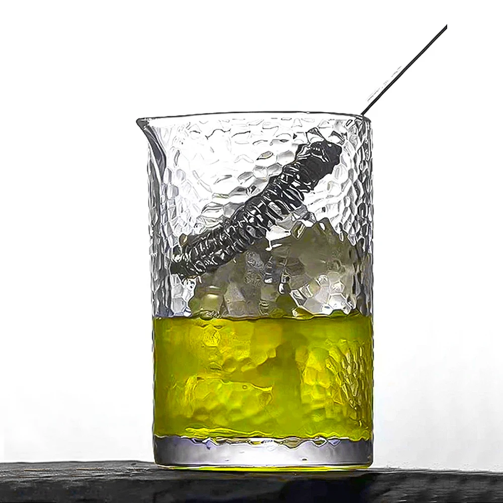Hammered 700ml 23oz Cocktail Mixing Glass Pitcher Seamless Thick Bottom Bartending Cup Martini Juice Viski Stirring Mixing Glass