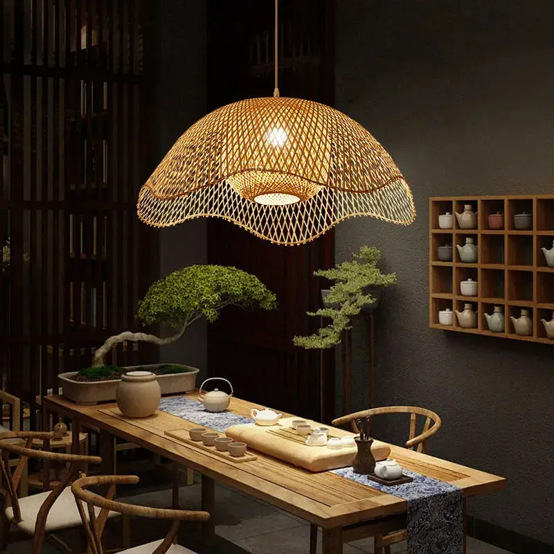 Rattan Handcraft Designer Home Handmade Bamboo Lamp Shade Rattan Pendant Light For Bedroom for Wedding Decorative bamboo Lamp