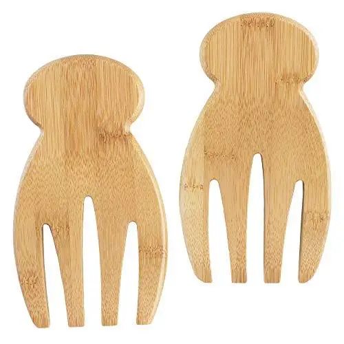 Designer Hand shape Salad Tools Wooden Salad Server Easy to Use Hands for Mixing lots of vegetable items for home and kitchen