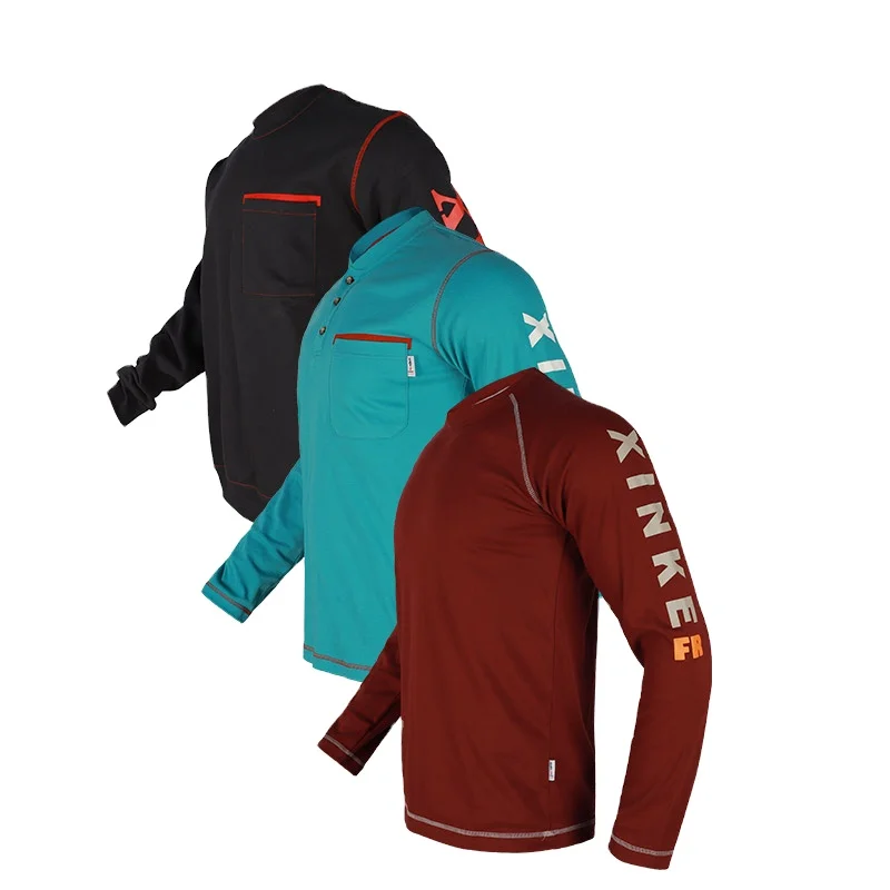 Wholesale Unisex NFPA2112 HRC2 FRC Workwear Clothing Cotton Flame Retardant Work Shirt for FR Workwear