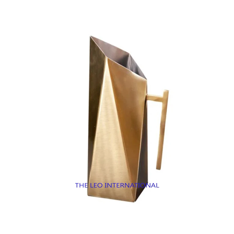 Handmade white fancy new design Metal Water Pitcher with brass handle Cold Water Jug decorative wine pitcher