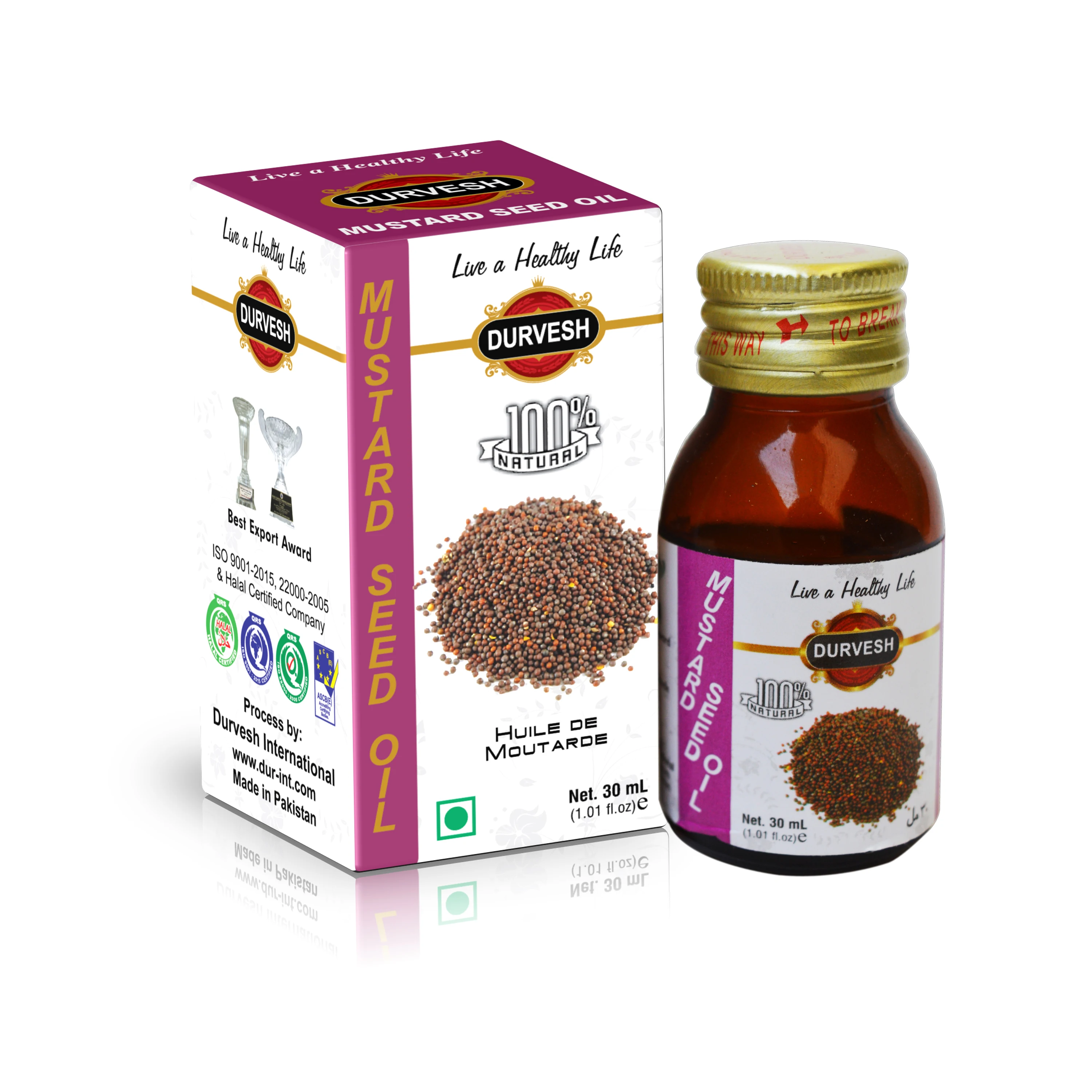 MUSTARD OIL / RAPESEED OIL 30ML PET BOTTLE & GLASS BOTTLE 100% PURE MUSTARD OIL FOR COOKING