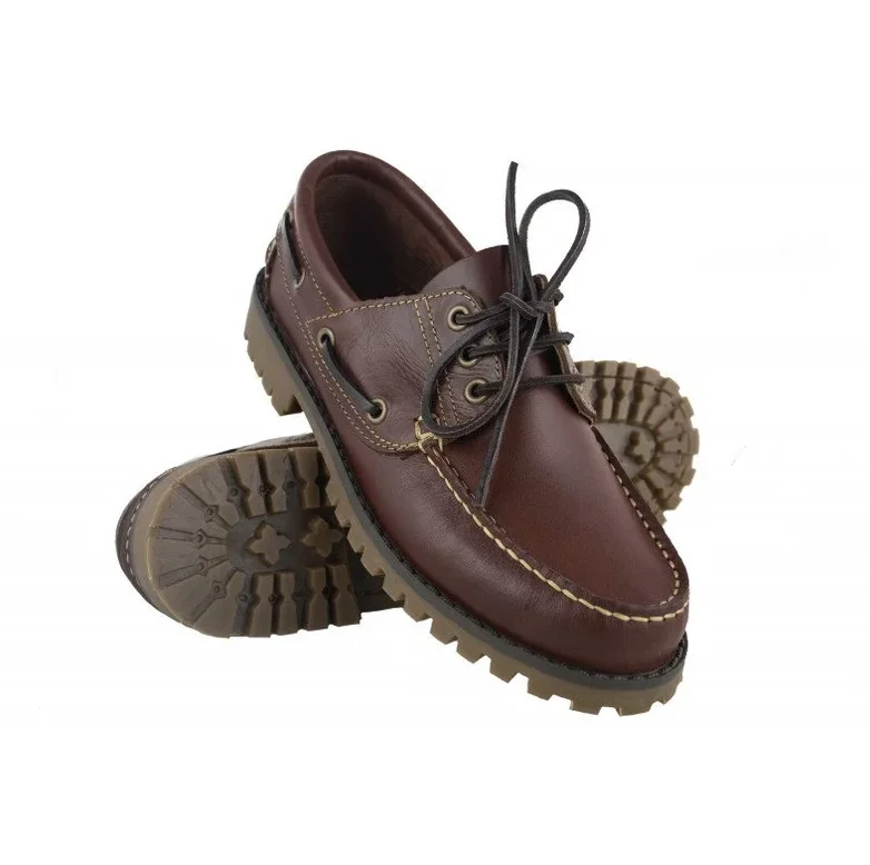 red brown genuine leather thick bottom moccasin shoes lace up men casual boat shoes for men