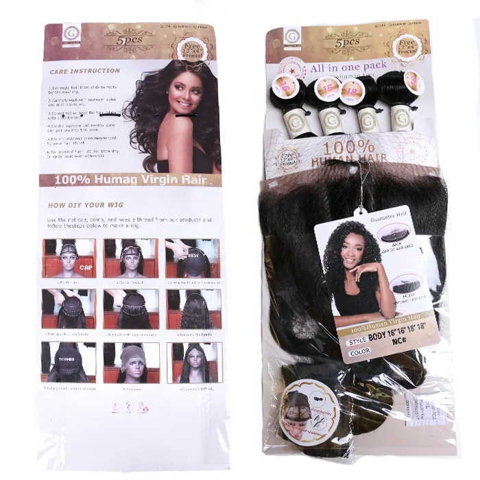 4 bundles with frontal package hair 100% virgin human hair high quality