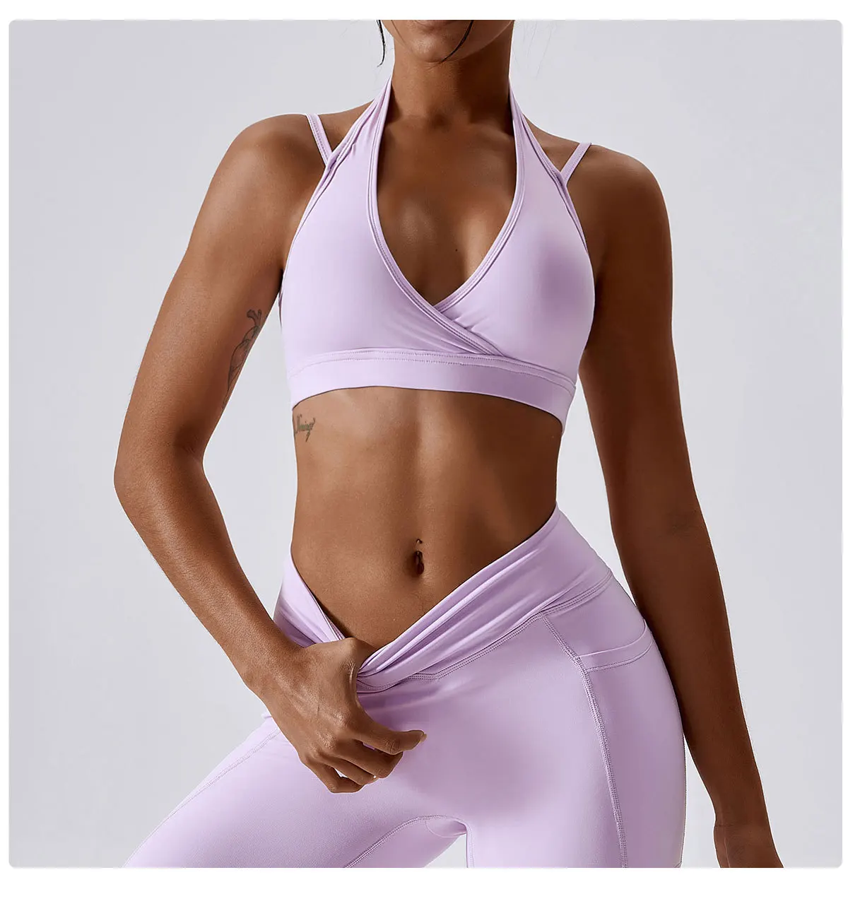 Custom Fashion Women Workout Conjuntos Deportivos Mujer Gym Cross Back Sports Bra And Legging Yoga Sets For Women