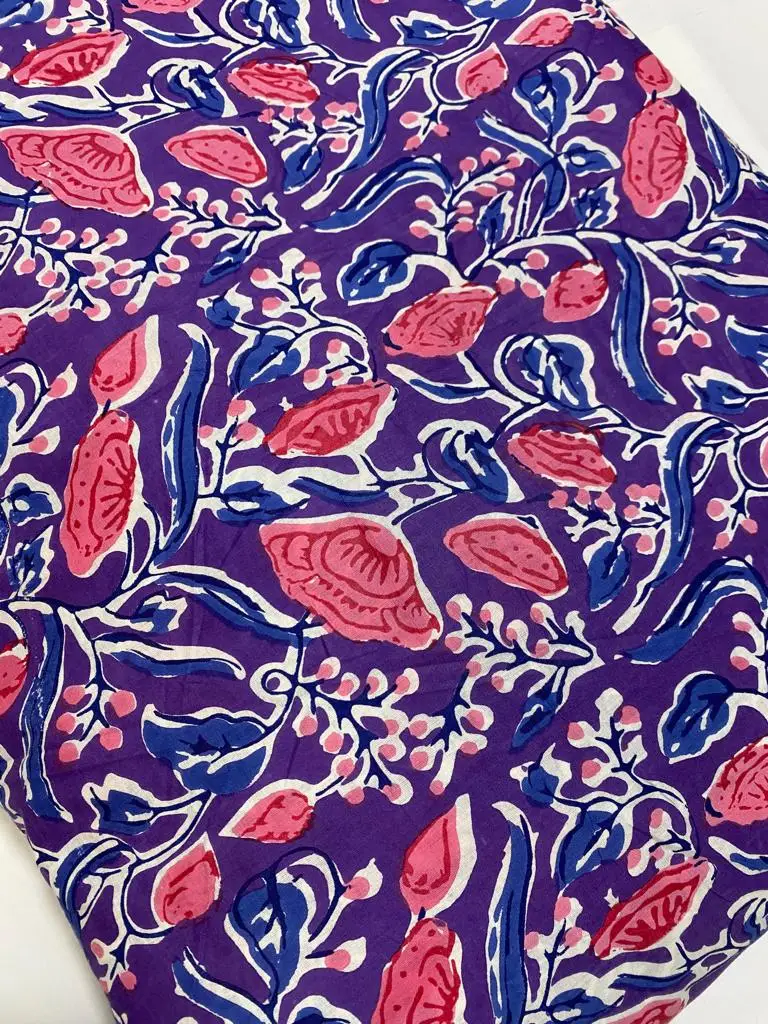 Standard Quality Flower Cotton Fabric for Making Apparel Dress Available at Affordable Price from India