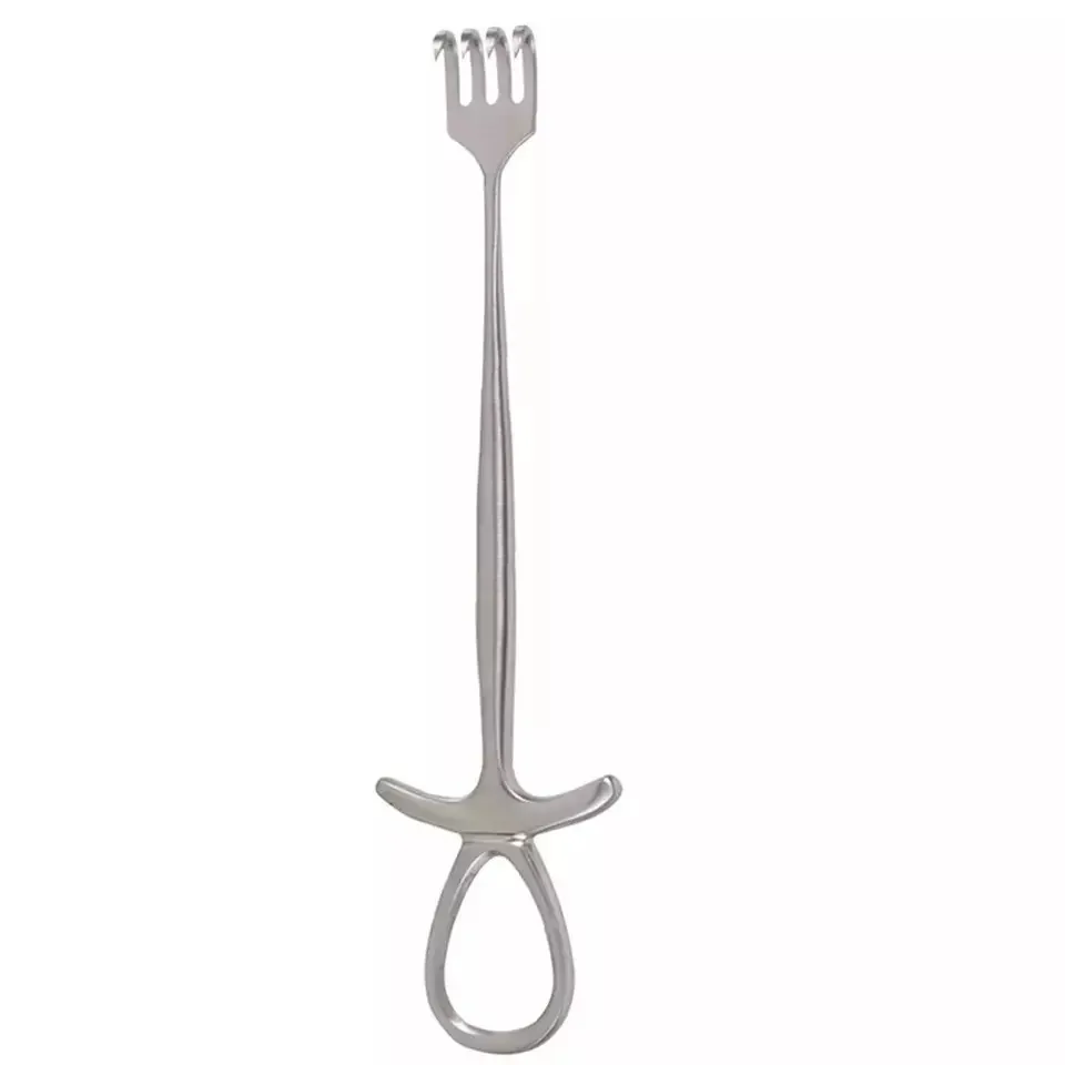 Stainless Steel Surgical Murphy Retractor 4 Inch 4 Sharp Prongs 28.0mm Wide Modified Finger Handle CE Approved