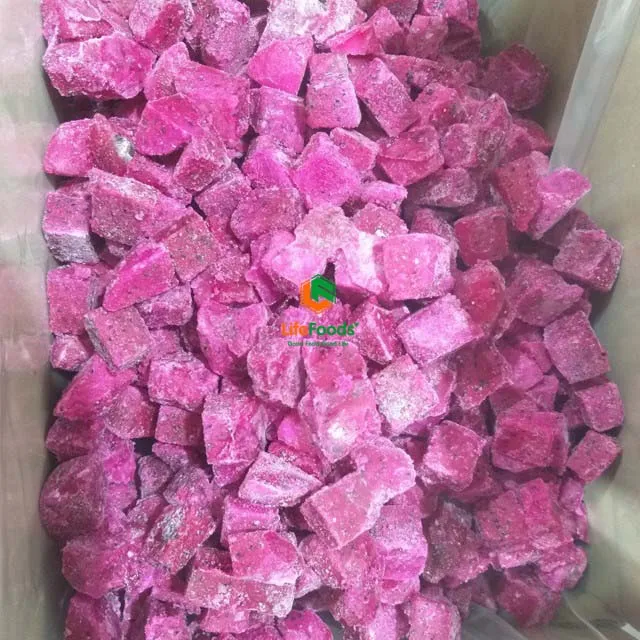 Natural sweet taste process weight supplier common type ISO cert frozen dragon fruit IQF Dragon Fruit Lifefoods from Vietnam