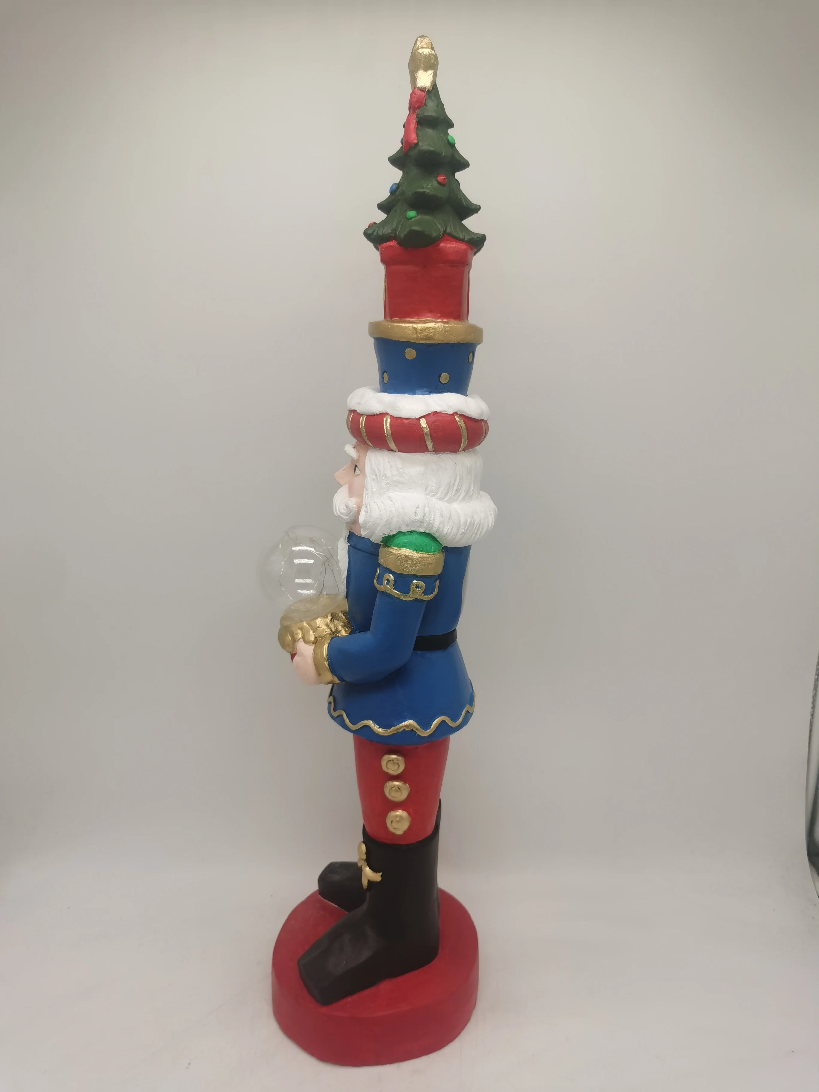 MGO Polystone Polyresin Resin Christmas Xmas Nutcracker Soldier with LED 3*AAA Battery Needed
