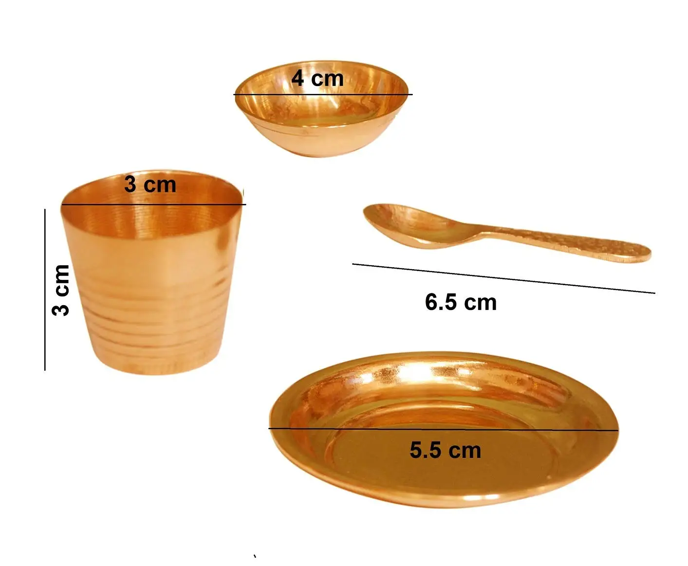 New Product Kitchen Cooking  Export High Quality Home Kitchen Brass Bartan/Bhog Thali Set for Laddu Gopal Small Gold Plated