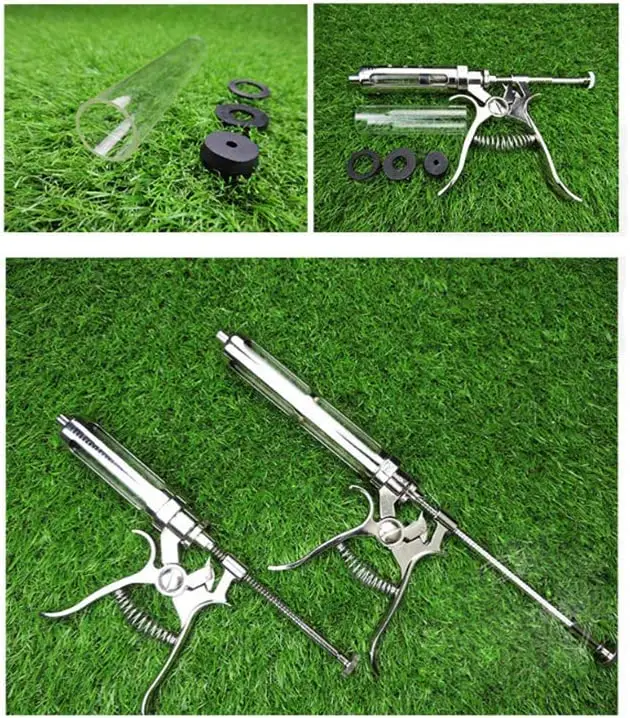 Stainless Steel Veterinary Vaccination Gun Syringe Surtechs Continuous Syringe Injector 30/50/100 Cc