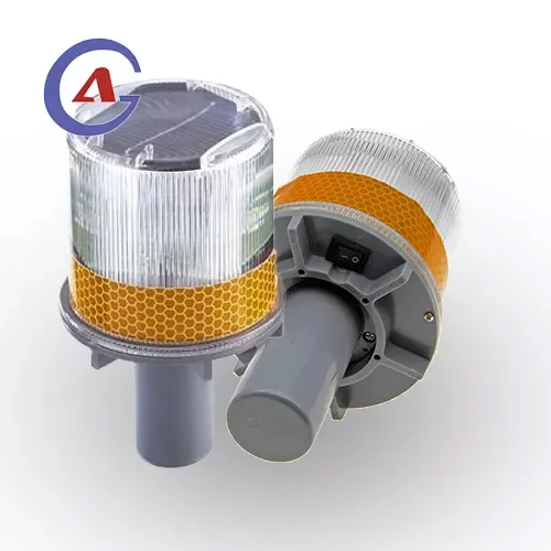 Solar Powered LED Traffic Strobe Warning Lights Flicker Beacon Road Barricade Construction Sign Lamp