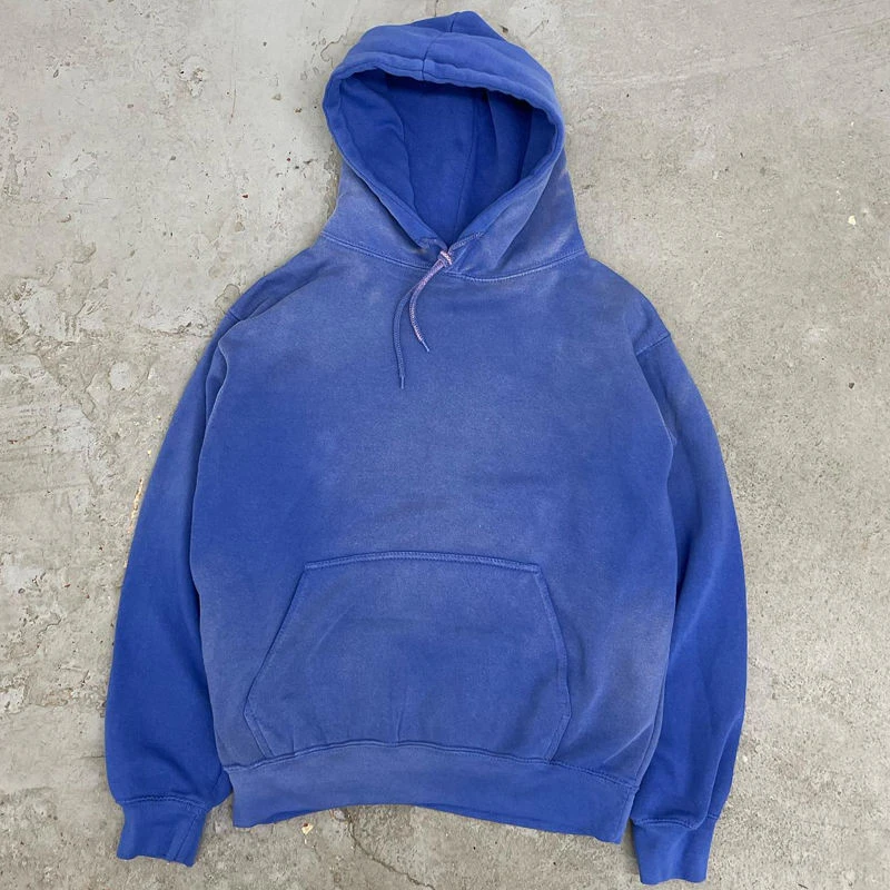 Wholesale Custom Heavyweight Washed Hoodie French Terry Cotton Vintage Distressed Acid Wash Pullover Hoodie for Men