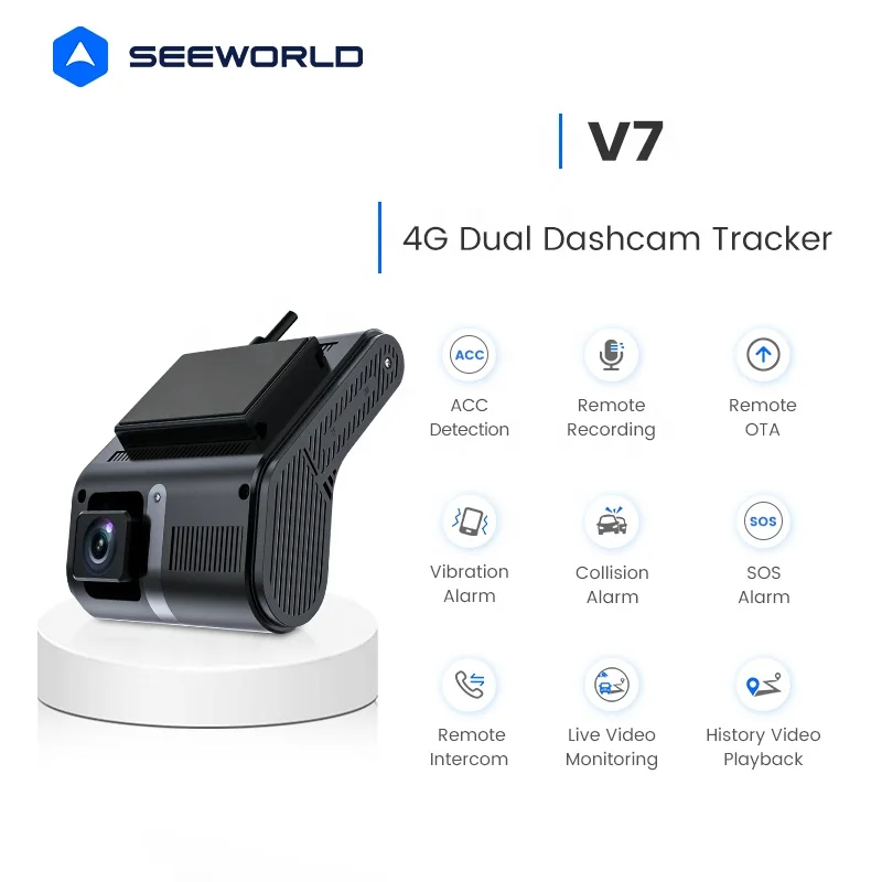 Vehicle Truck Fleet Dash Cam with GPS Tracking System 4G LTE Car 1080P DVR Video Recording Support ACC Detection