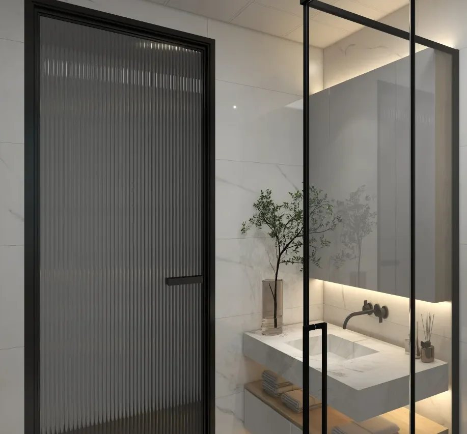 Foshan Wholesale swing door with glass Interior Glass Swing Doors Double kitchen slide door for kitchen and bedroom