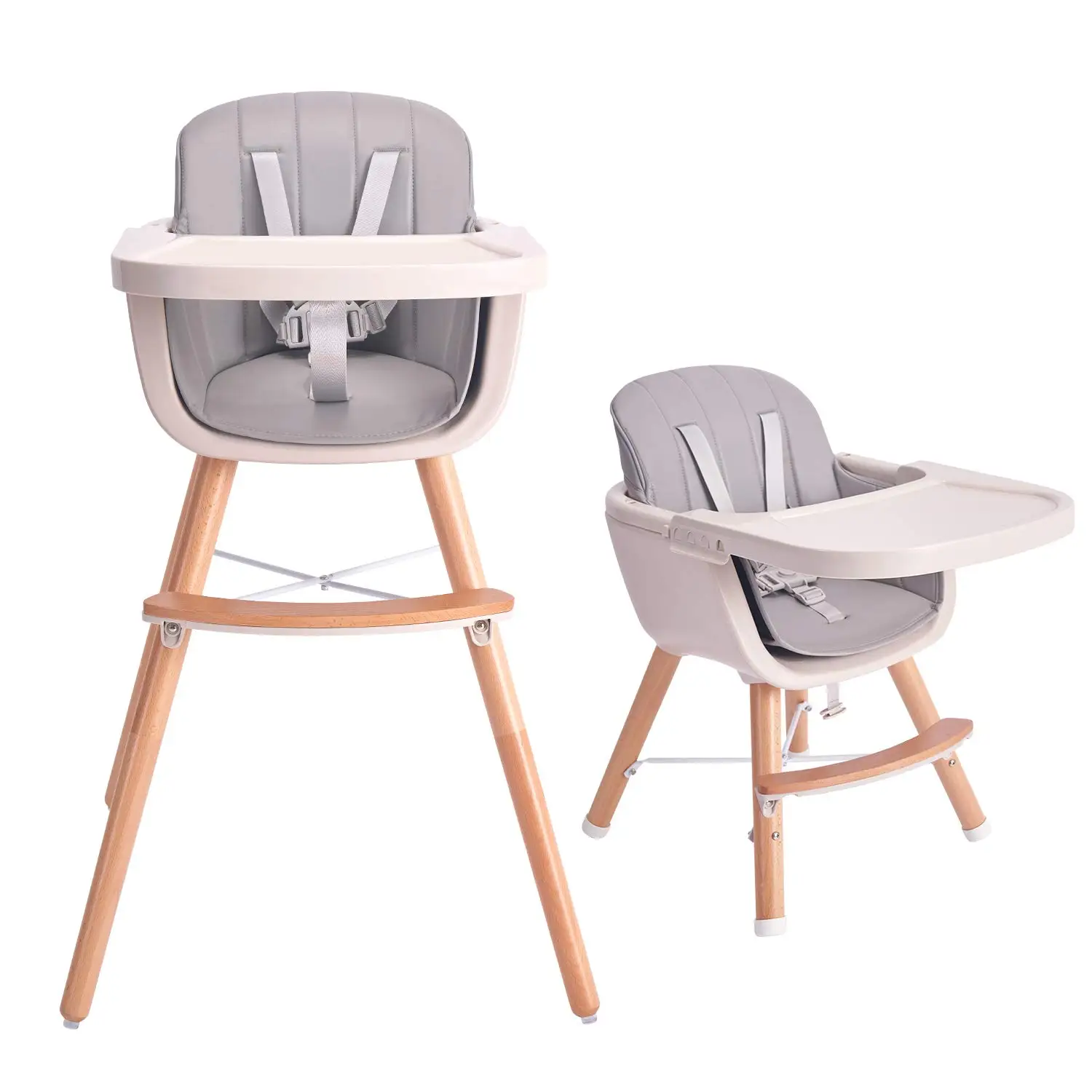 Wholesale ODM/OEM logo Portable children Table Foldable Feeding Dining Chair 3 in 1 Adjustable Height kids baby high chair