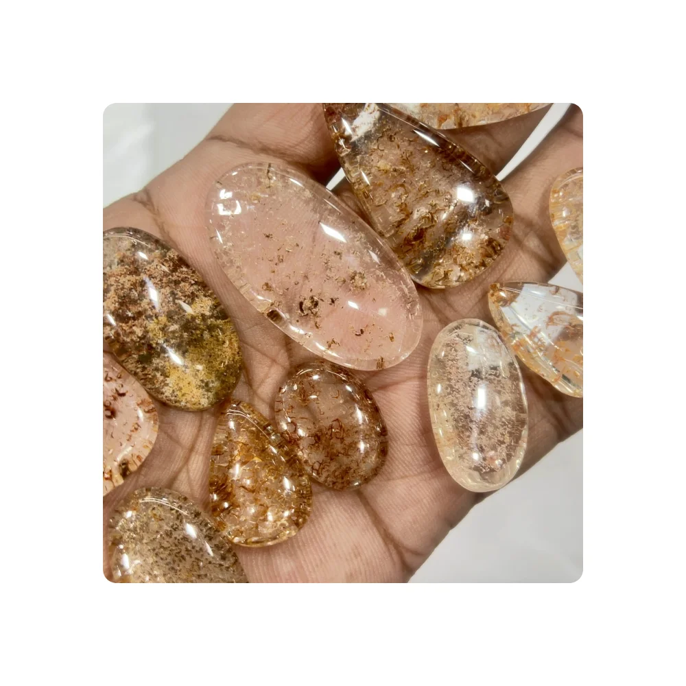 Wholesale Lot of Natural Crystal Garden Quartz Cabochons White Loose Gemstone for Rings and Jewellery 8mm Height