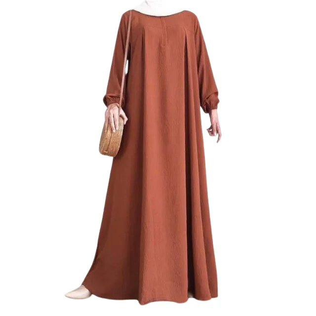 2024 New Designs Dubai Style Zipper Open Abaya Hijab Muslim Women Dress Breathable Plus Size Long Sleeves With Zipper Decoration