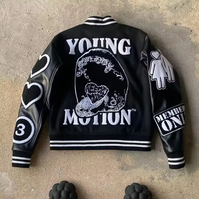 Factory Manufacturer High Quality Chenille Embroidery Men College Custom Baseball Bomber Letterman Bomber Varsity Jacket