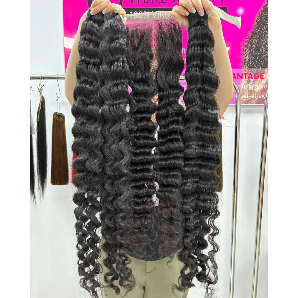 100% Raw Vietnamese Unprocessed Virgin Bundles Human Hair Water Wave Hair Extensions With Multiple Color