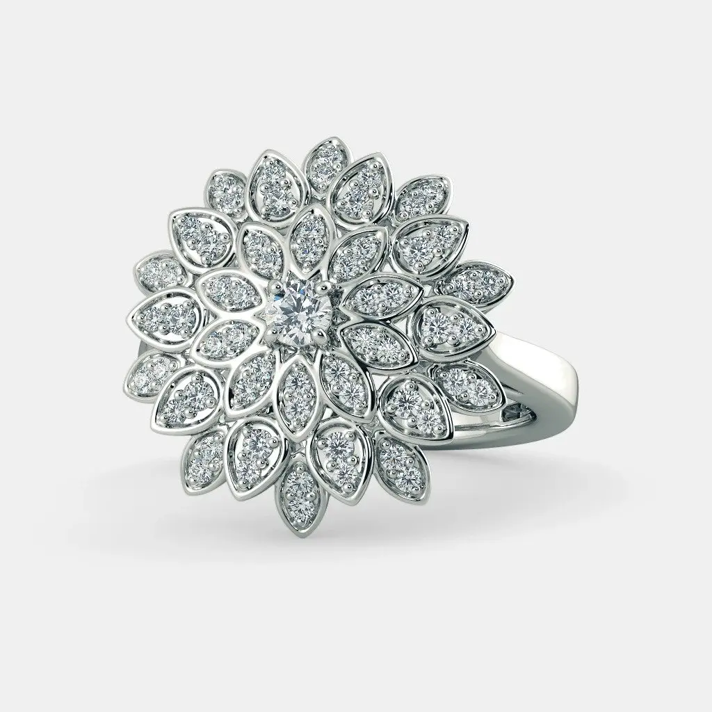 American Style 100% Pure Real Diamond Silver Jewellery  Ring for Women Gifts And Wedding Function