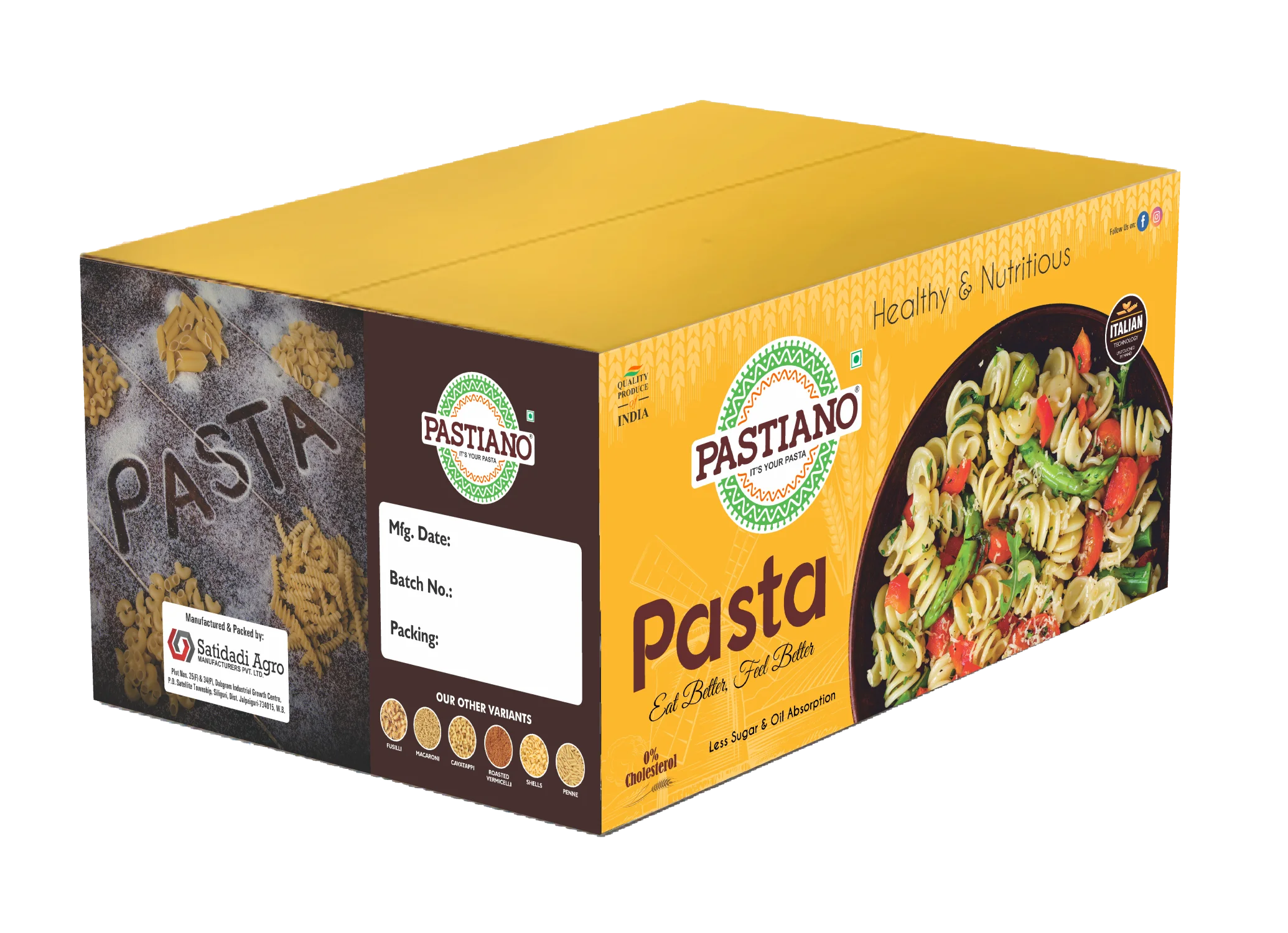Normal Wheat Semolina Fusilli Italian Pasta Premium Quality And Taste - 90 g Packets Chain Hot Sale Fusilli