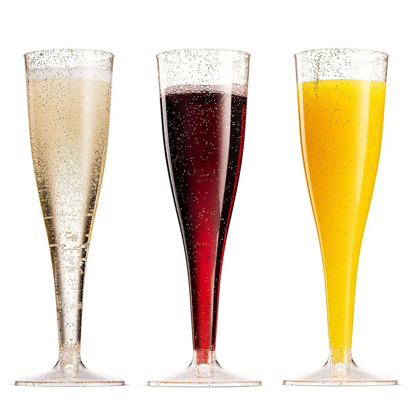 Decorative Fancy Wholesale Creative Quality Wedding Luxury Custom Plastic Flutes Champagne Glasses
