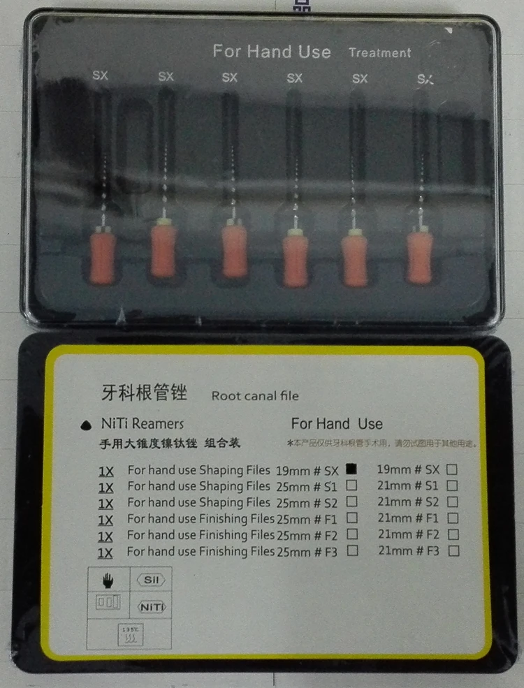 R-Files/R files 21mm 6pcs/box NITI File for Dental Root Canal File Instrument Stainless Steel Reamers