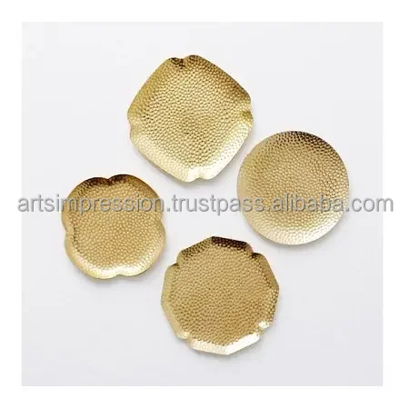 White Color With Gold Antique Border Coaster High Quality Home Bar Decoration Coaster for  Leaf Coaster Monsters Shaped Ceramic