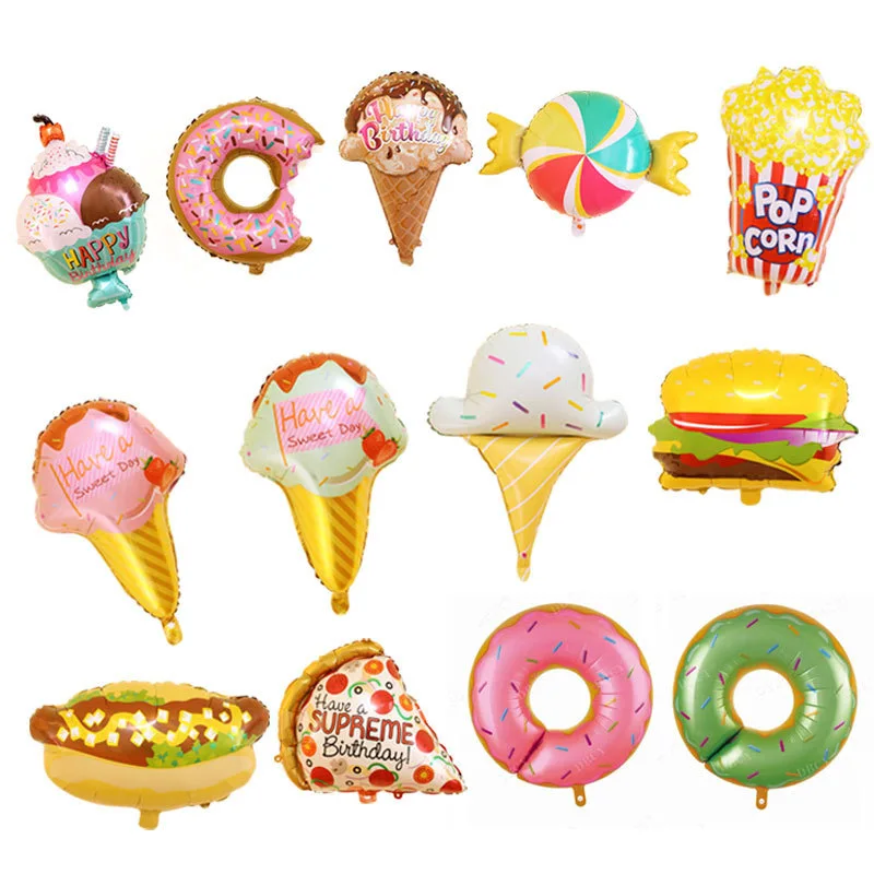 Longstar Dessert balloons donuts phi popcorn hot dog king cones birthday ice cream hamburgers Foil Balloon Series