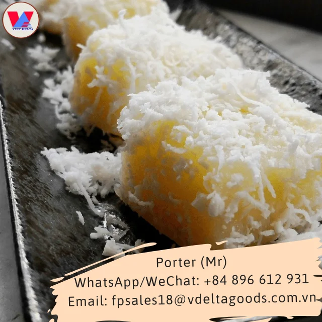 Vietnamese frozen grated cassava/ Common ingredients for Specialty food (khoai mi bao dong lanh) Holiday