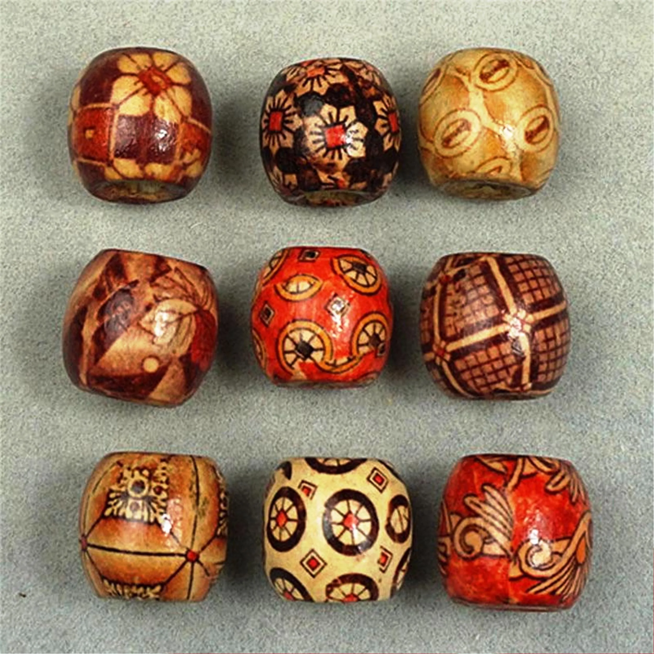 Buy Red Wood Bead Polygons 2x2 cm Geometric Beads  Customized Color And Size Wooden Beads Indian Handmade Genuine Products