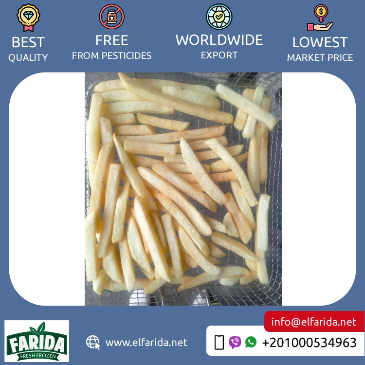 High Quality Top Selling Bulk Quantity Supply Premium Grade Potato Grain Snacks Finger Chips Frozen French Fries from Egypt