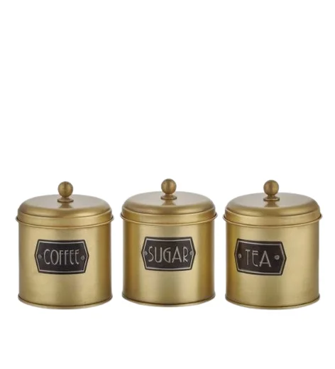 Metal Farmhouse Canister Metal High Selling Storage Bin Container Canister Tin Box for Home Kitchen