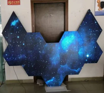 Full Color Rgb Matrix Control Mini Hexagon Led Display For Dj Booth Customized