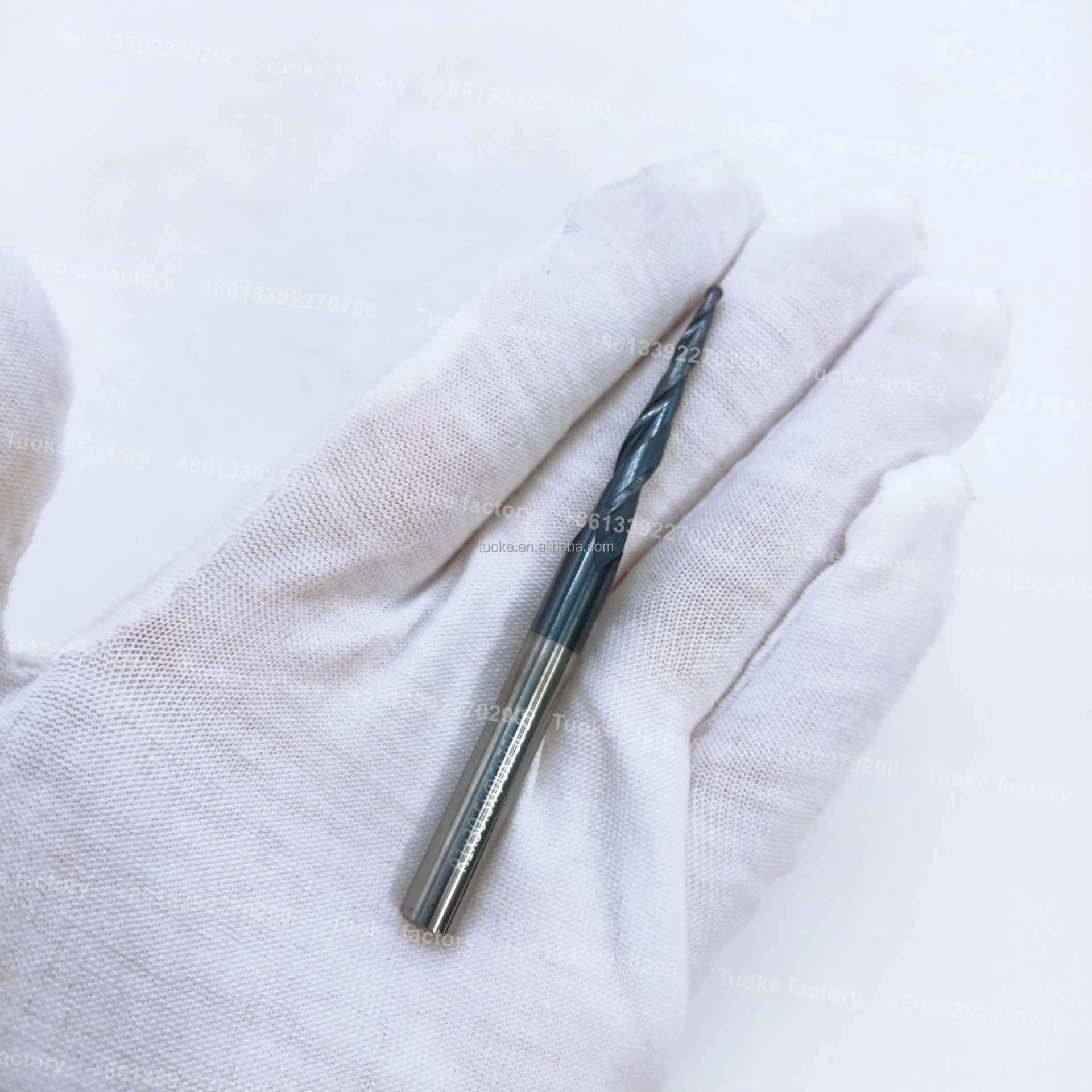 TUOKE TK617 tungsten steel Taper Ball Nose 2 Flutes End Mill  CNC  Router Bits For Wood