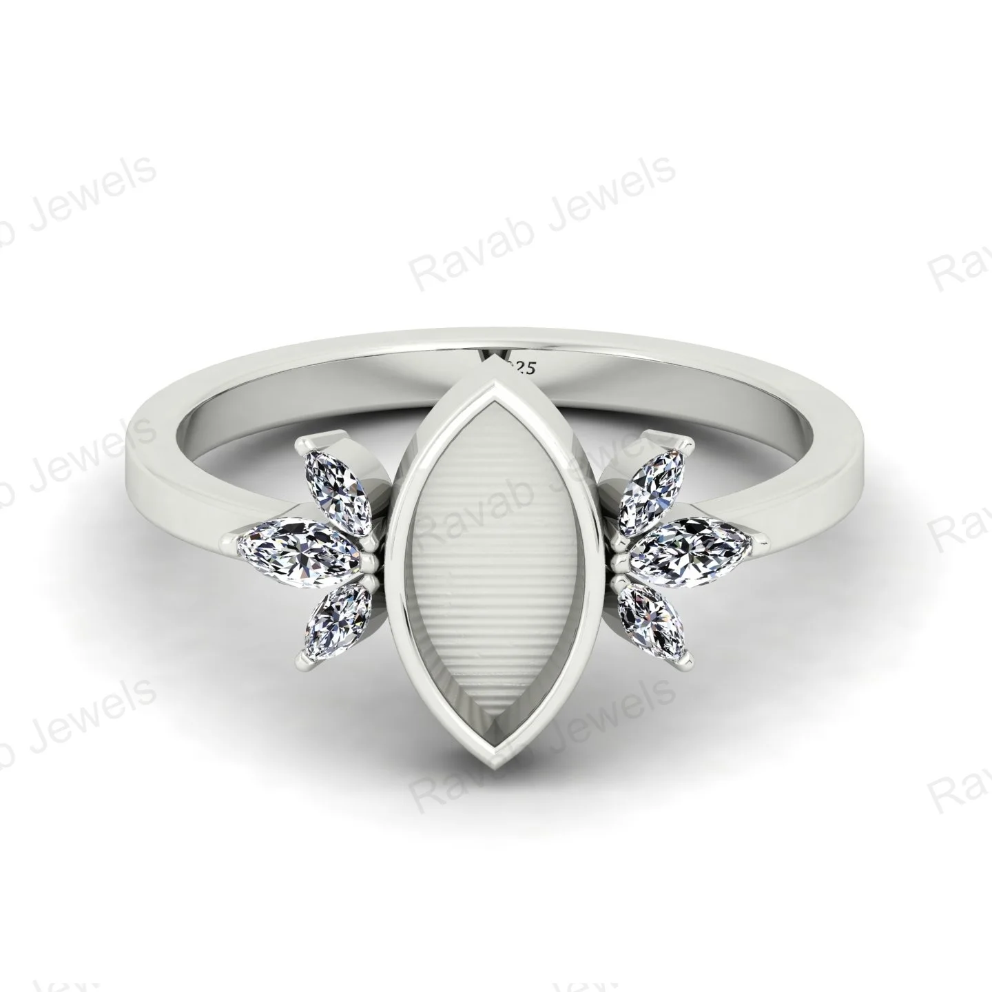 2024 Semi Mounting Silver Ring Setting Custom Jewelry Manufacture 9x5mm Lowest Price Cremation Ashes For Memorial Jewellery