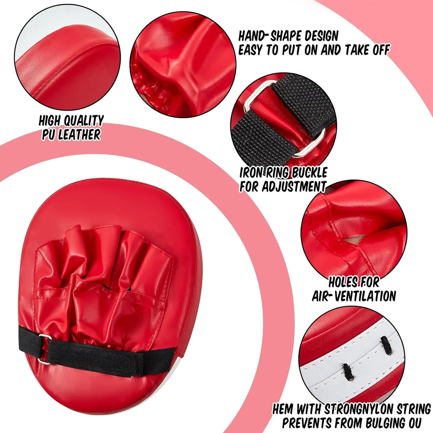 Martial Art Kicking Pad PU Leather Boxing Focus Pad Target Punching Paddles Kickboxing Shield Karate Sparring Training Equipment